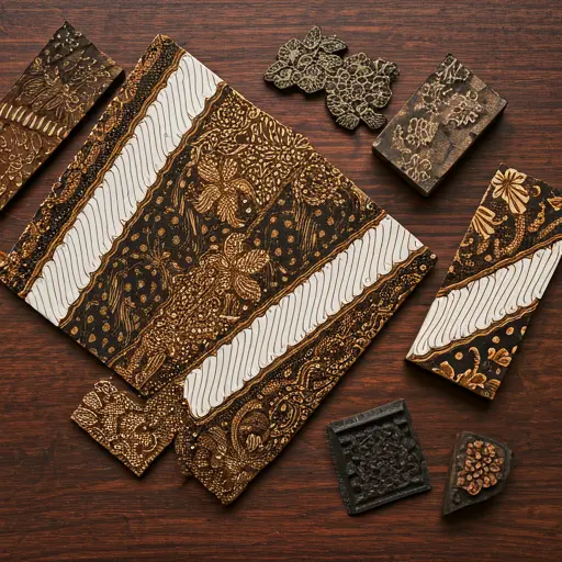 Traditional batik patterns and stamps